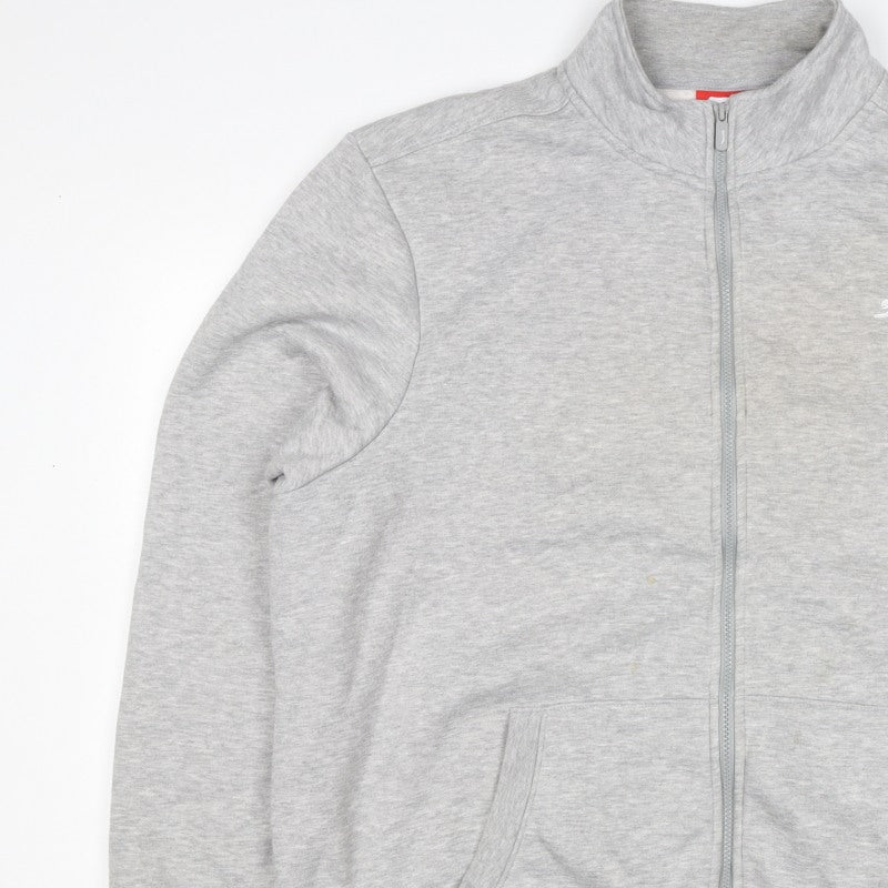 Slazenger Men's Grey 2XL Full Zip High Neck Logo Sweatshirt
