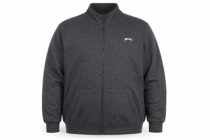 Slazenger Men’s Grey 5XL Full Zip Sweatshirt High Neck Pockets