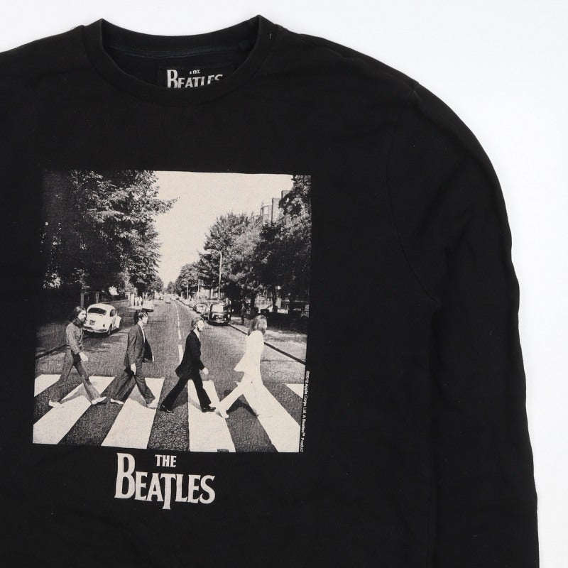 The Beatles Men’s Black L Abbey Road Graphic Print Crew Neck Sweatshirt