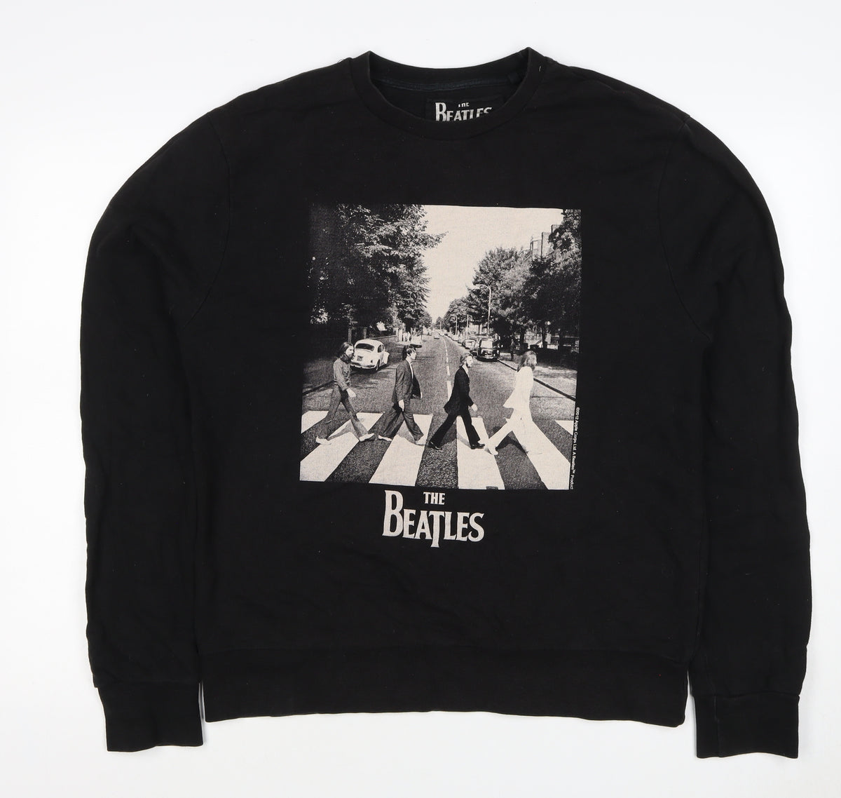 The Beatles Men’s Black L Abbey Road Graphic Print Crew Neck Sweatshirt