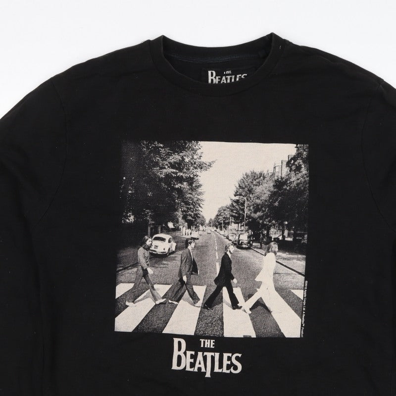 The Beatles Men’s Black L Abbey Road Graphic Print Crew Neck Sweatshirt