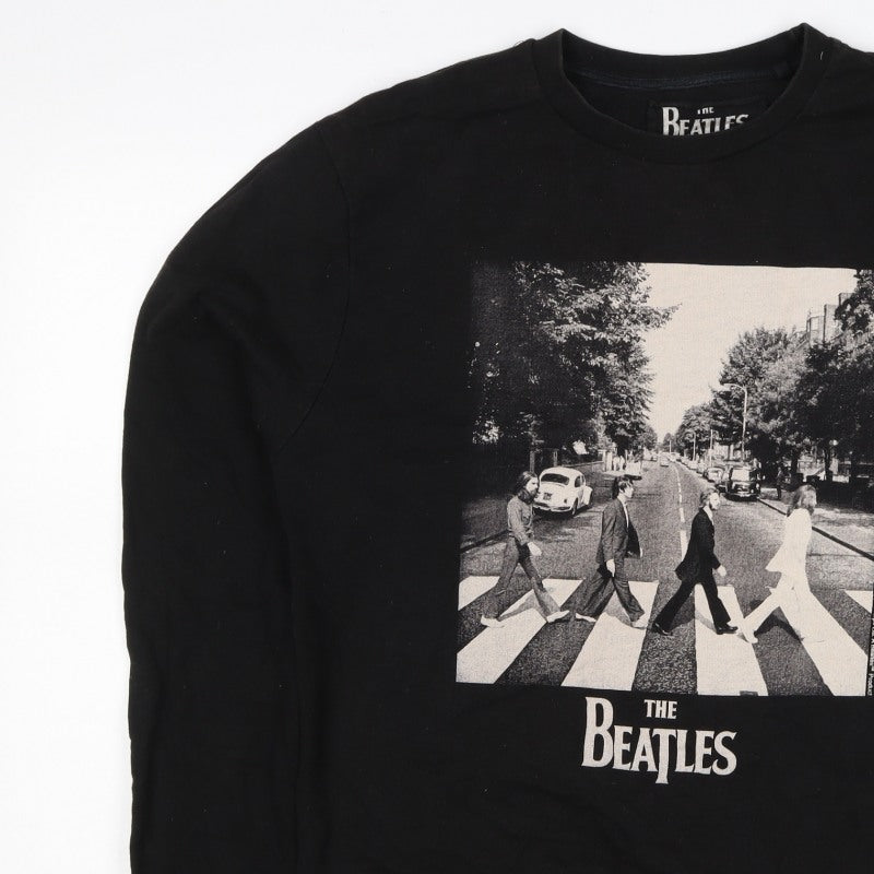 The Beatles Men’s Black L Abbey Road Graphic Print Crew Neck Sweatshirt