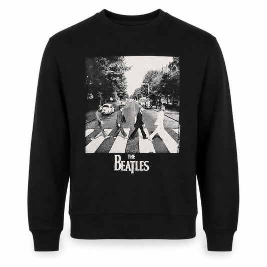 The Beatles Men’s Black L Abbey Road Graphic Print Crew Neck Sweatshirt