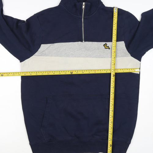 F&F Men’s Multicoloured M 1/4 Zip Colour Block Deer Sweatshirt