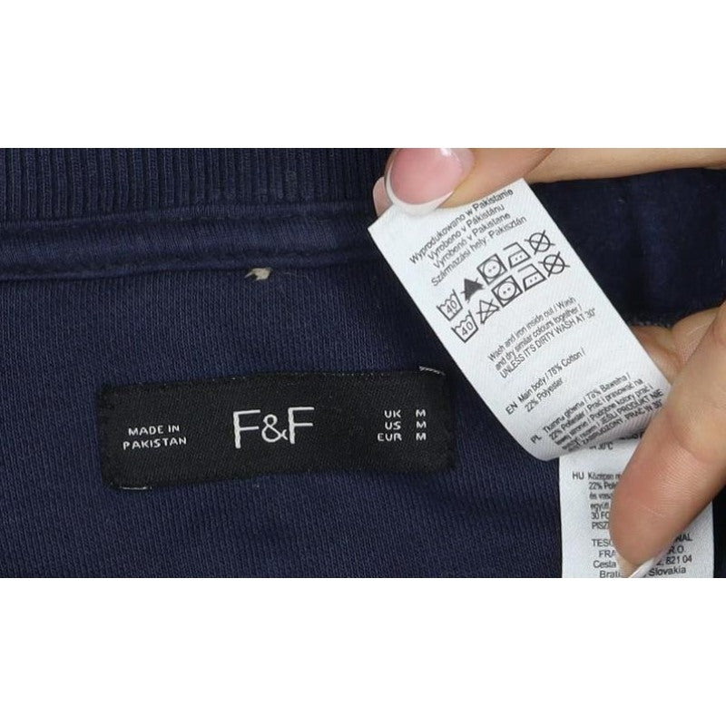 F&F Men’s Multicoloured M 1/4 Zip Colour Block Deer Sweatshirt