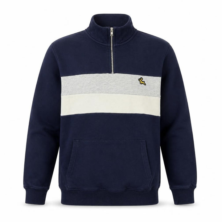 F&F Men’s Multicoloured M 1/4 Zip Colour Block Deer Sweatshirt