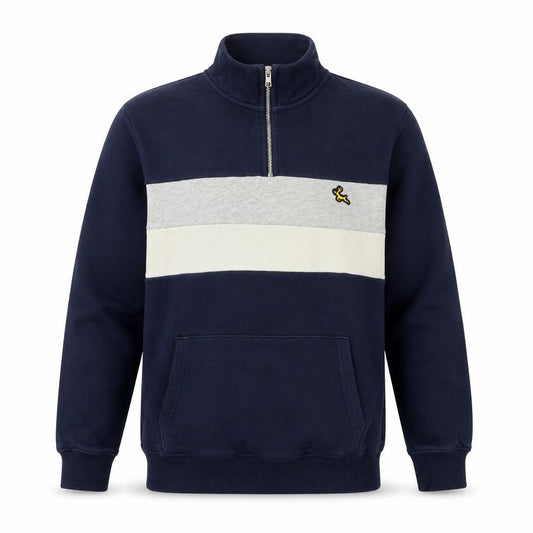 F&F Men’s Multicoloured M 1/4 Zip Colour Block Deer Sweatshirt