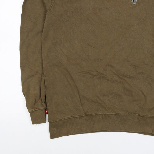 Luke Sport Men’s Brown L Crew Neck Cotton Logo Pullover Sweatshirt