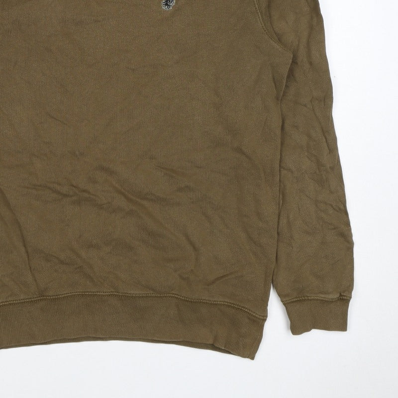 Luke Sport Men’s Brown L Crew Neck Cotton Logo Pullover Sweatshirt