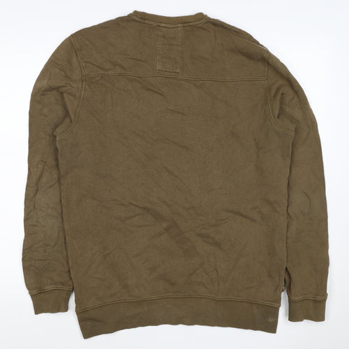 Luke Sport Men’s Brown L Crew Neck Cotton Logo Pullover Sweatshirt