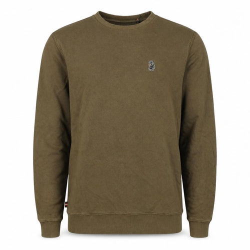 Luke Sport Men’s Brown L Crew Neck Cotton Logo Pullover Sweatshirt