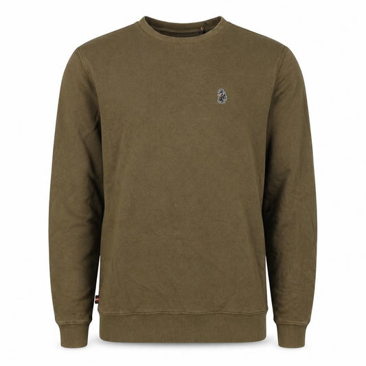 Luke Sport Men’s Brown L Crew Neck Cotton Logo Pullover Sweatshirt