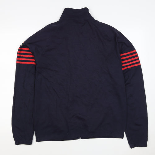 FILA White Line Men’s Blue M Full Zip Striped Wool Blend Sweatshirt