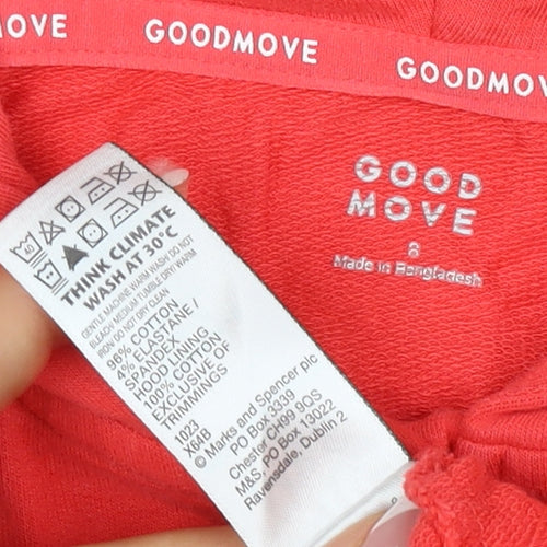 M&S Goodmove Women’s Red Size 8 Full Zip Hooded Sports Hoodie