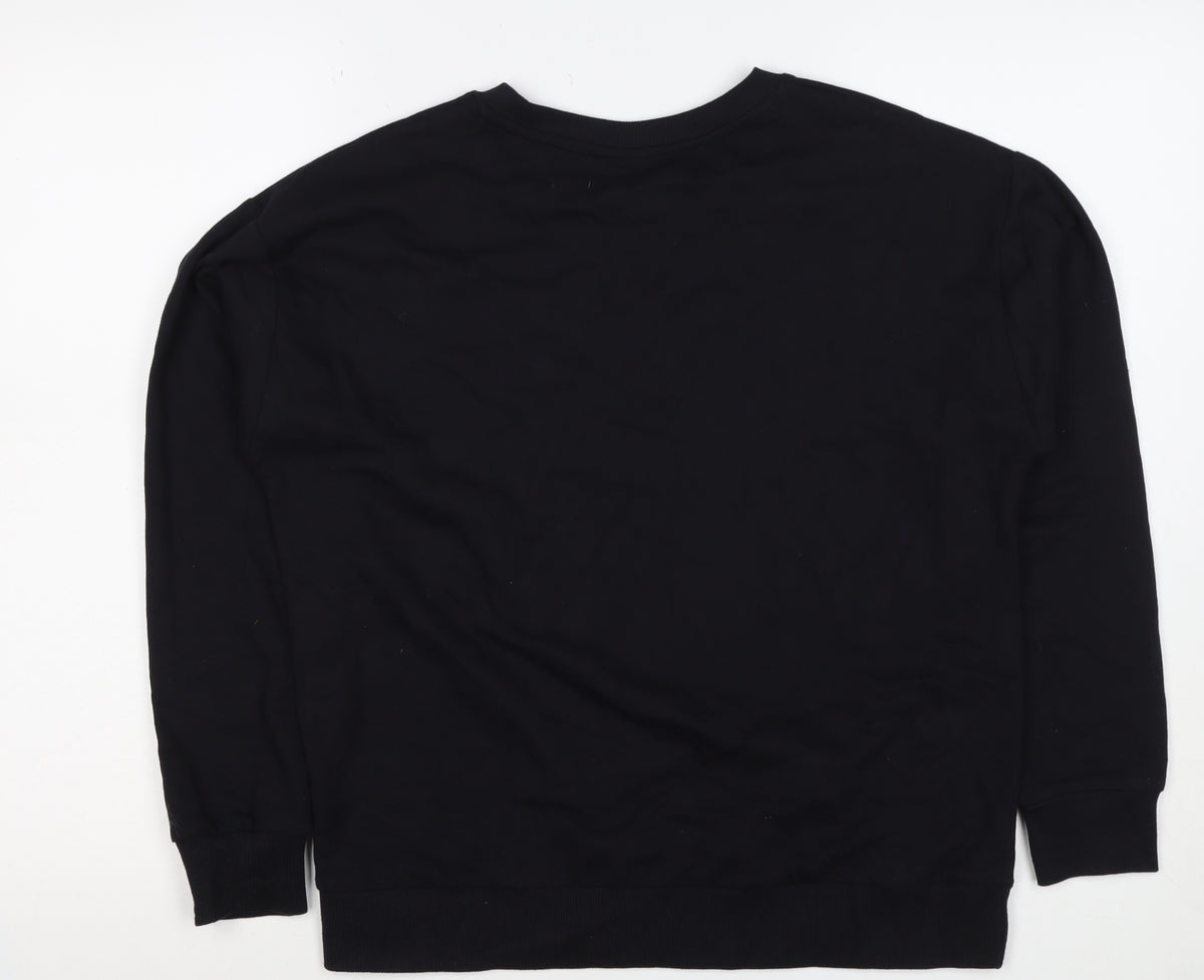 Close-up detail of Disney TU Women’s Black UK 12 Pullover Sweatshirt Sequin Villains