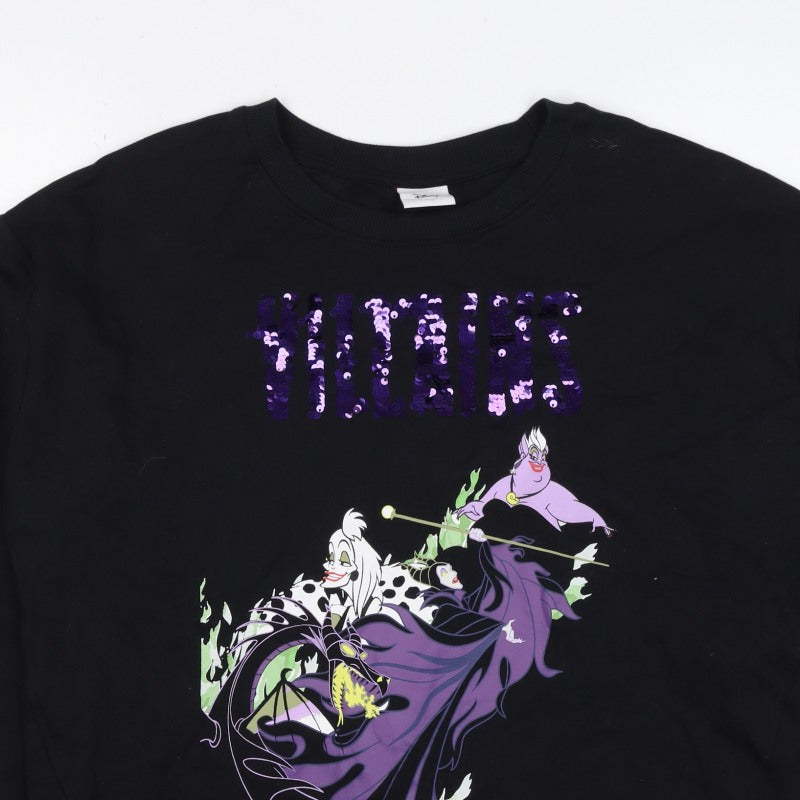 Additional view of Disney TU Women’s Black UK 12 Pullover Sweatshirt Sequin Villains