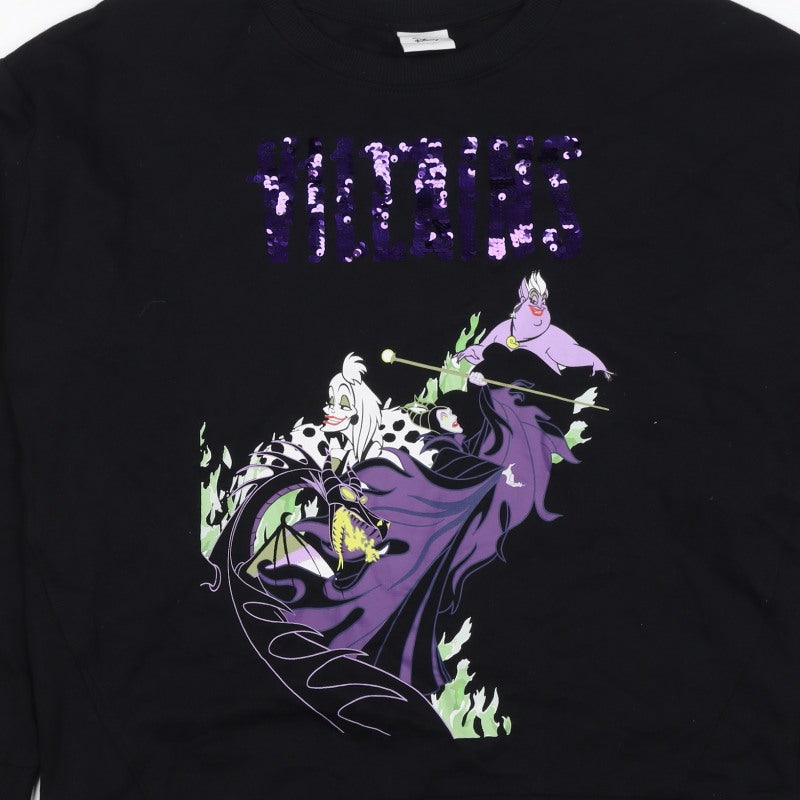 Additional view of Disney TU Women’s Black UK 12 Pullover Sweatshirt Sequin Villains