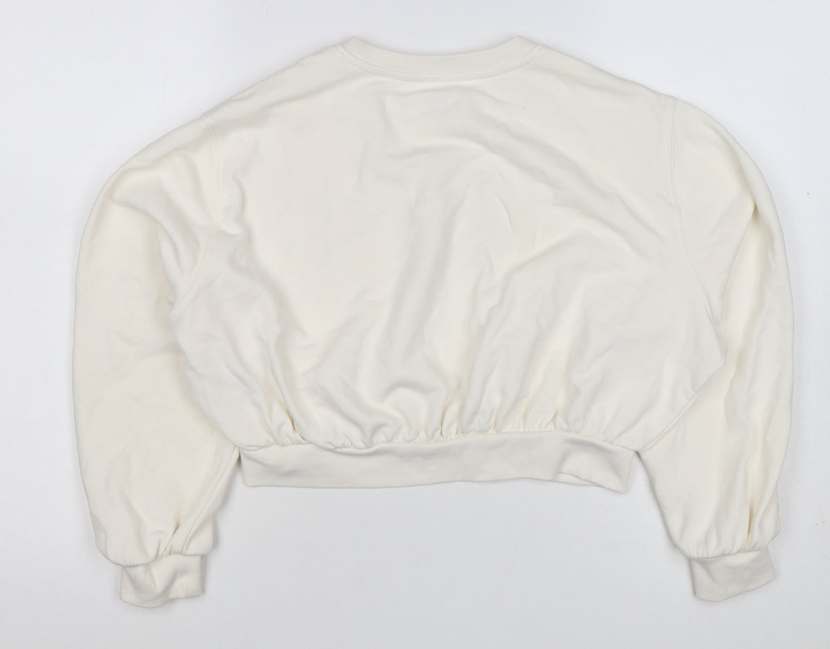 Marks and Spencer Girls Ivory Cat Graphic Rhinestone Pullover Sweatshirt 11-12