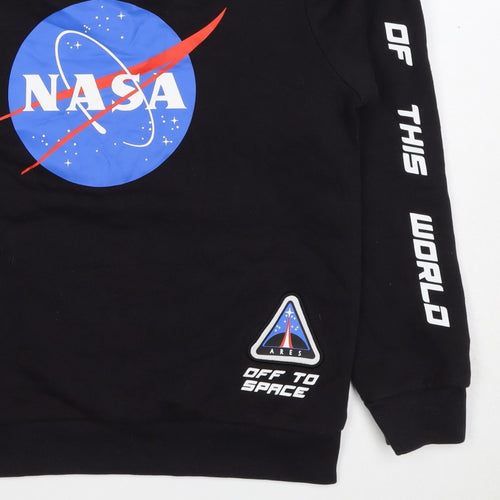 Marks and Spencer Boys Black NASA Graphic Pullover Sweatshirt 11-12 Years