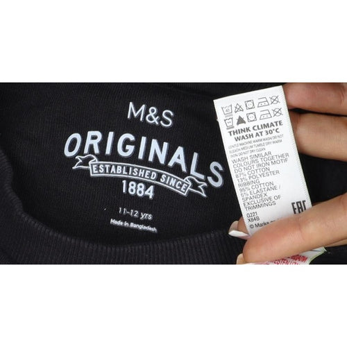 Marks and Spencer Boys Black NASA Graphic Pullover Sweatshirt 11-12 Years