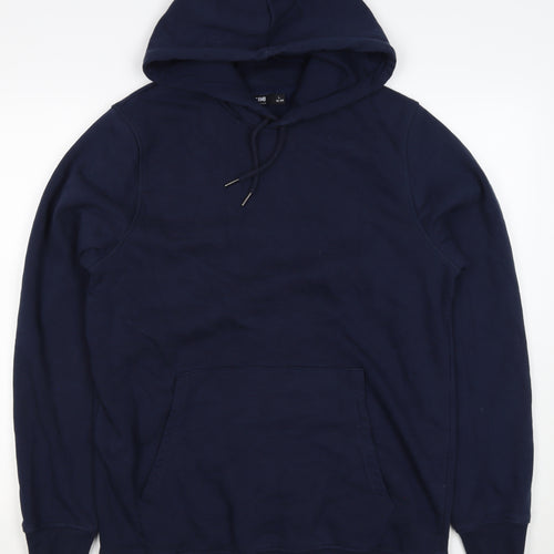 Jacamo Men’s Blue L Pullover Hoodie Cotton Blend Kangaroo Pocket