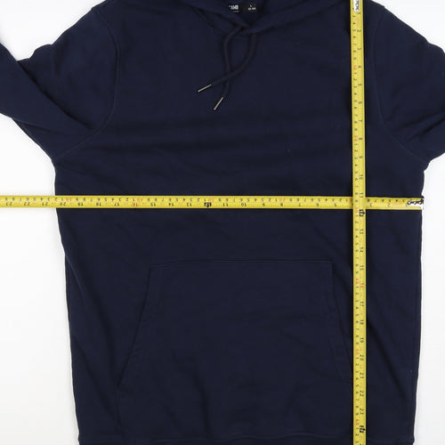 Jacamo Men’s Blue L Pullover Hoodie Cotton Blend Kangaroo Pocket