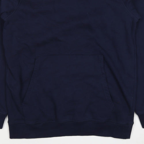 Jacamo Men’s Blue L Pullover Hoodie Cotton Blend Kangaroo Pocket