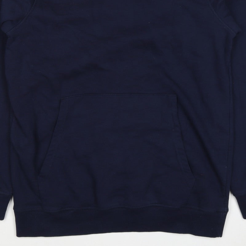 Jacamo Men’s Blue L Pullover Hoodie Cotton Blend Kangaroo Pocket