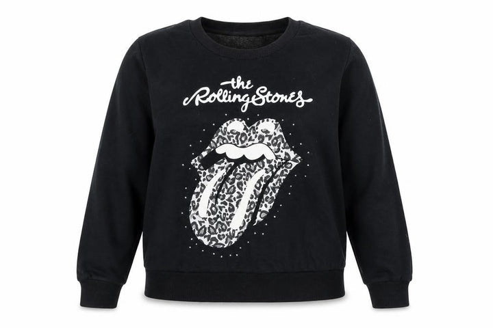 The Rolling Stones Women’s Black Size 16 Leopard Logo Sweatshirt