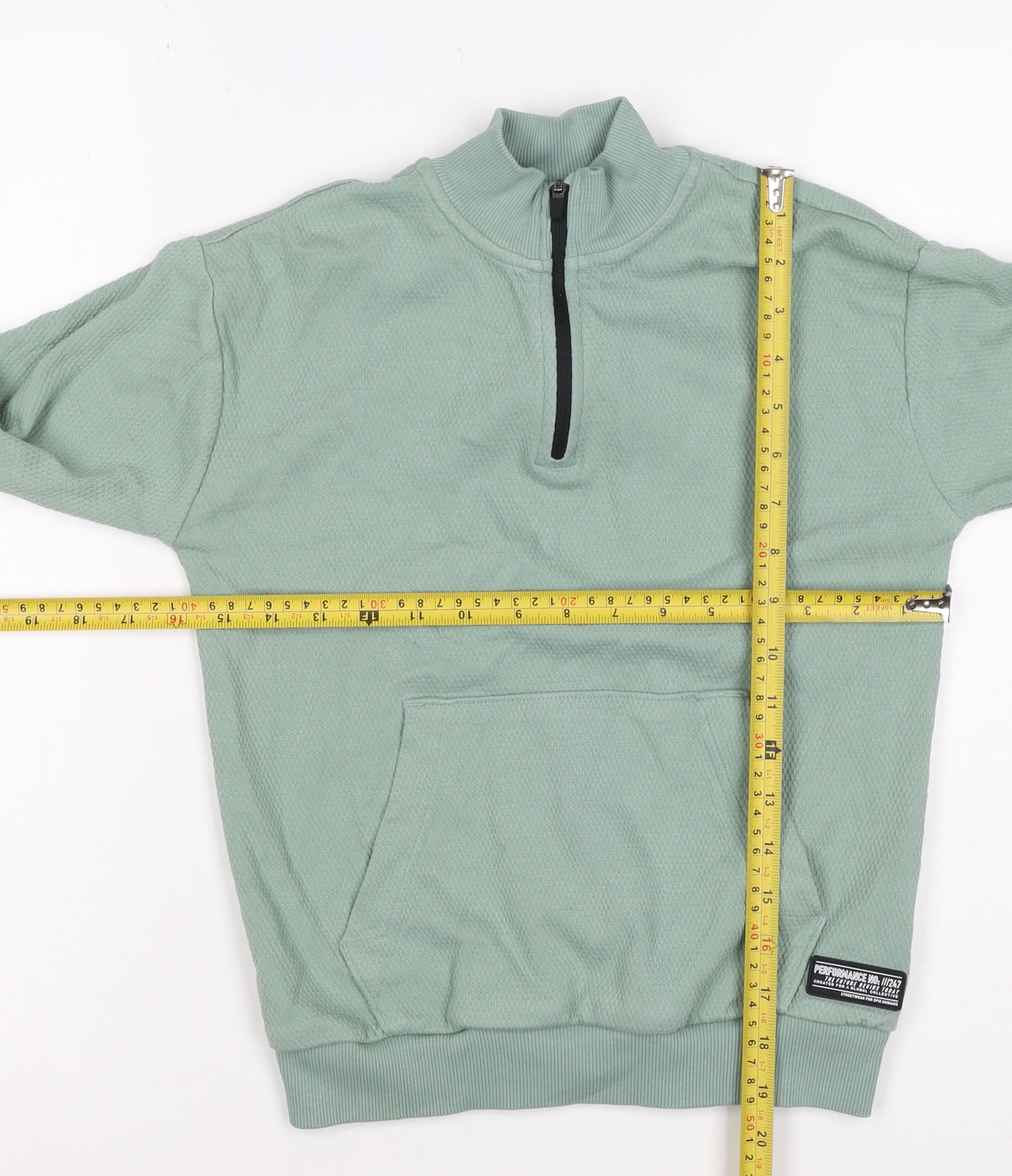 M&S Boys Green 7-8 Years Pullover 1/4 Zip Sweatshirt