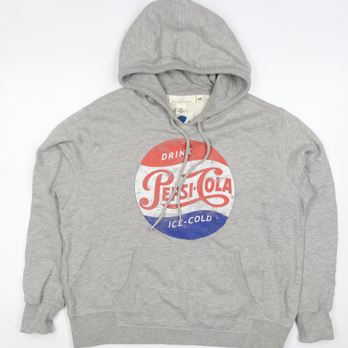 H&M L.O.G.G. Men Grey L Pepsi-Cola Graphic Pullover Hoodie
