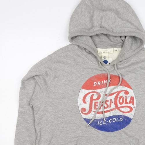 H&M L.O.G.G. Men Grey L Pepsi-Cola Graphic Pullover Hoodie