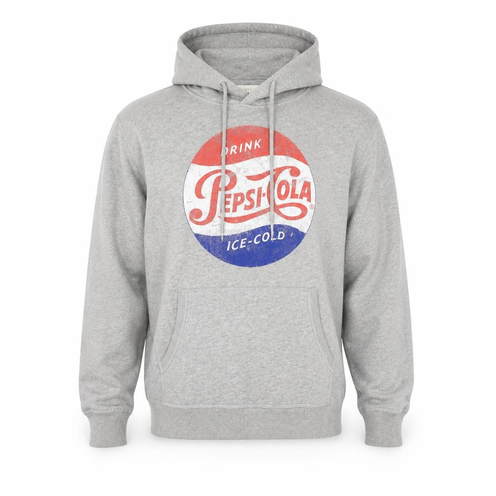 H&M L.O.G.G. Men Grey L Pepsi-Cola Graphic Pullover Hoodie