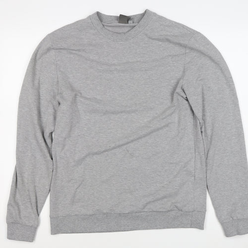 ASOS Men Grey XL Crew Neck Pullover Cotton Blend Sweatshirt