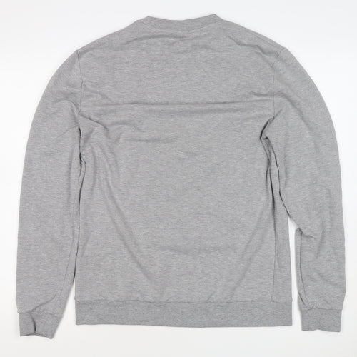 ASOS Men Grey XL Crew Neck Pullover Cotton Blend Sweatshirt
