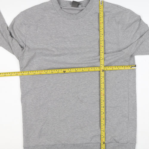 ASOS Men Grey XL Crew Neck Pullover Cotton Blend Sweatshirt