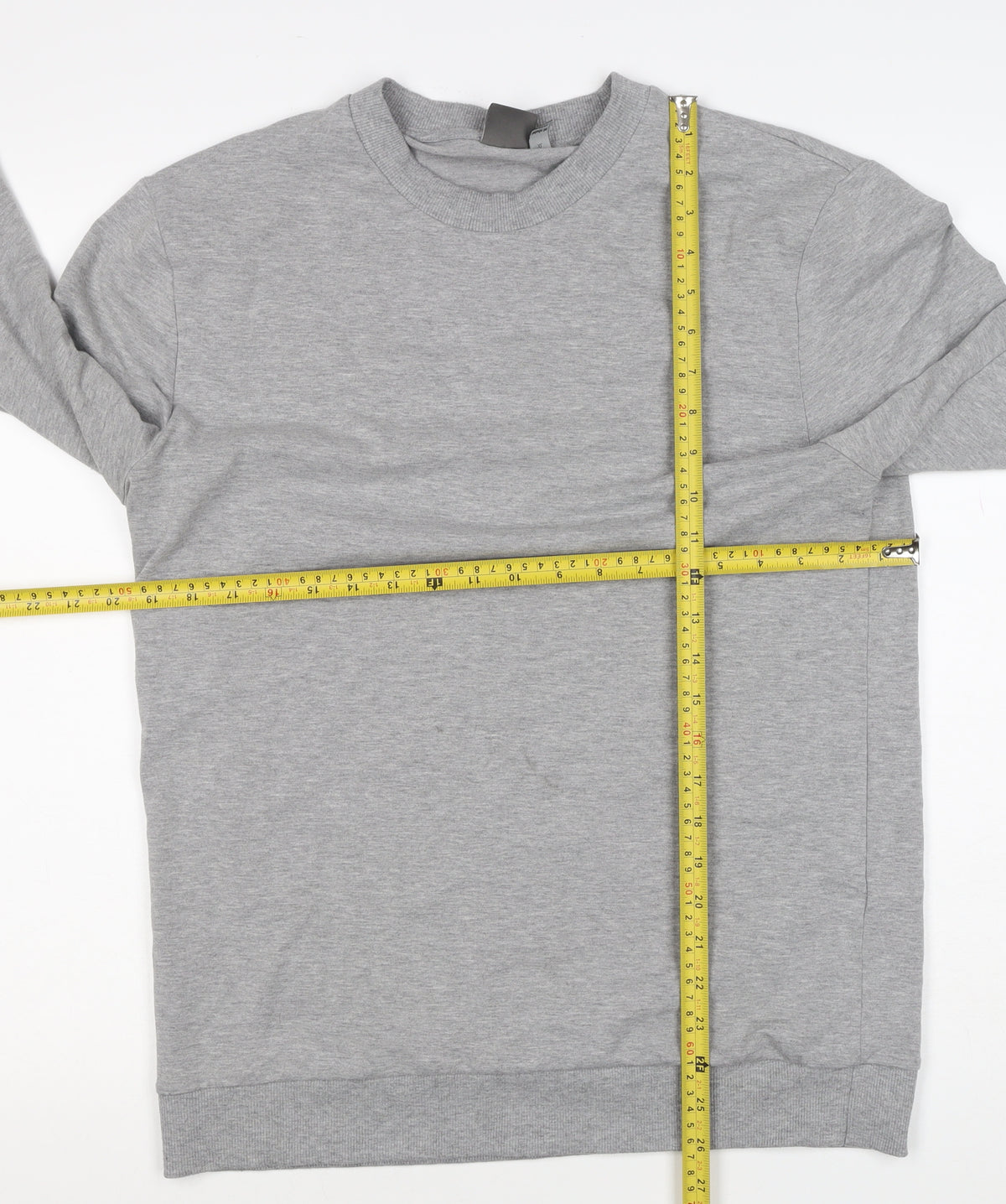ASOS Men Grey XL Crew Neck Pullover Cotton Blend Sweatshirt