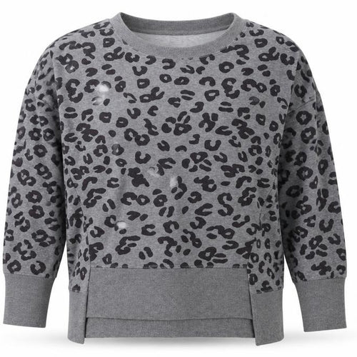Mamas & Papas Women Grey Leopard Print Pocket Sweatshirt UK 10 Pullover