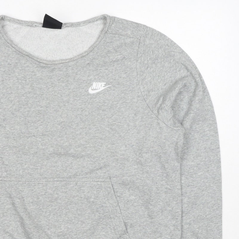 Additional view of Nike Women’s Grey L Logo Crew Neck Pullover Sweatshirt with Pockets
