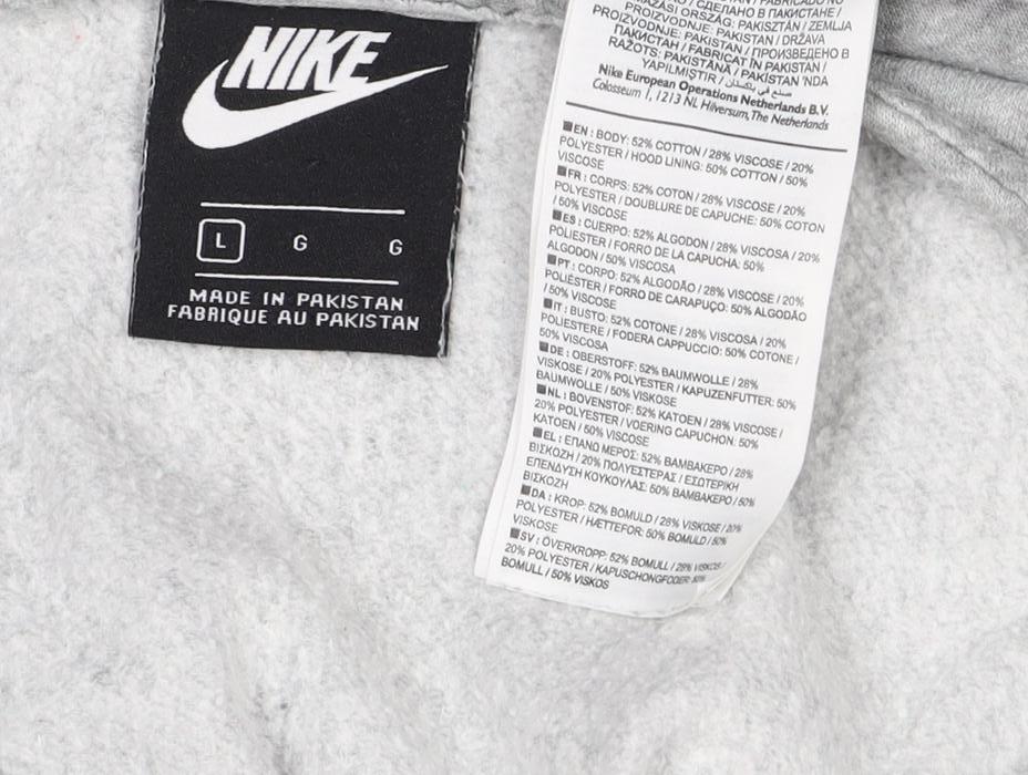 Additional view of Nike Women’s Grey L Logo Crew Neck Pullover Sweatshirt with Pockets