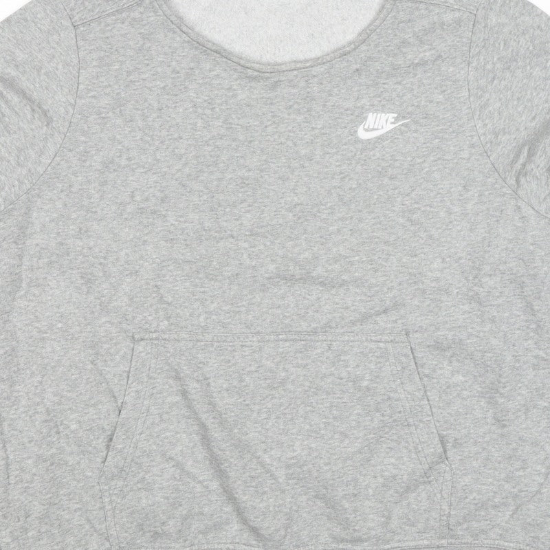 Additional view of Nike Women’s Grey L Logo Crew Neck Pullover Sweatshirt with Pockets
