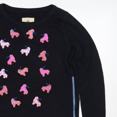 Hollister Women’s Black L Roller Skate Graphic Raglan Sweatshirt