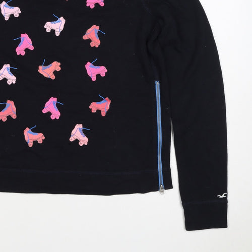 Hollister Women’s Black L Roller Skate Graphic Raglan Sweatshirt