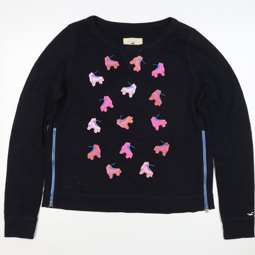 Hollister Women’s Black L Roller Skate Graphic Raglan Sweatshirt