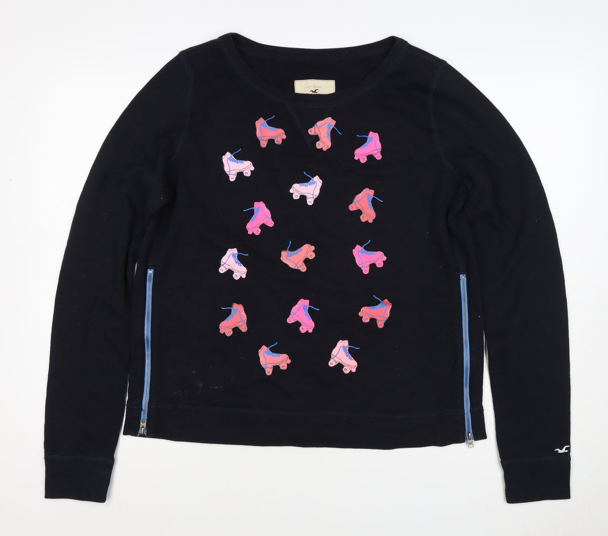 Hollister Women’s Black L Roller Skate Graphic Raglan Sweatshirt