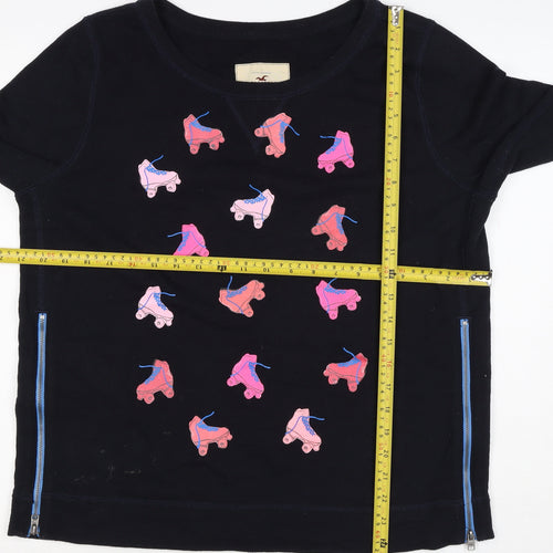 Hollister Women’s Black L Roller Skate Graphic Raglan Sweatshirt