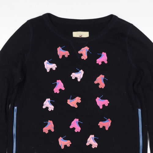 Hollister Women’s Black L Roller Skate Graphic Raglan Sweatshirt