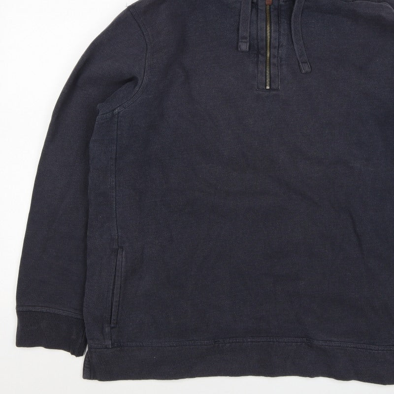 Boston Crew Men’s Black XL 1/4 Zip Pullover Hoodie Pockets