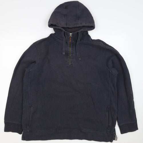Boston Crew Men’s Black XL 1/4 Zip Pullover Hoodie Pockets
