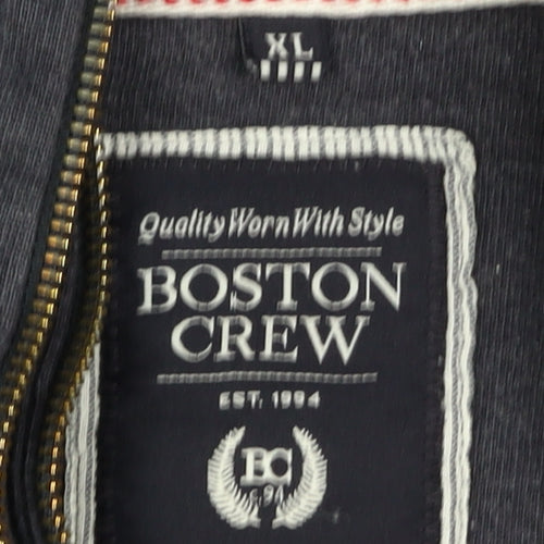 Boston Crew Men’s Black XL 1/4 Zip Pullover Hoodie Pockets